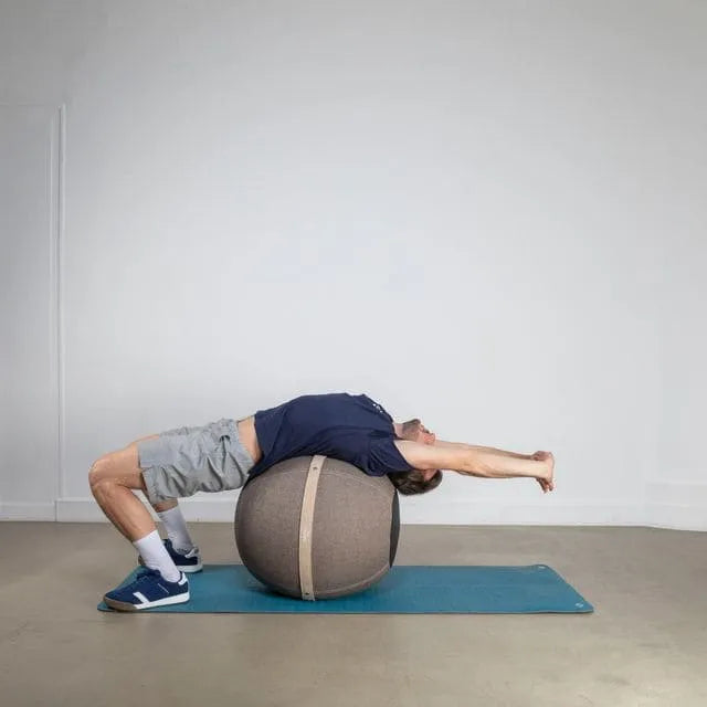 Ball seat exercises against back pain